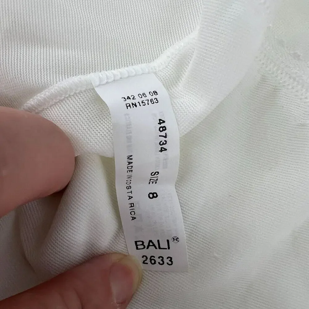 Bali Skimp Skamp Brief Panty Number 2633 Womens Size 8 White